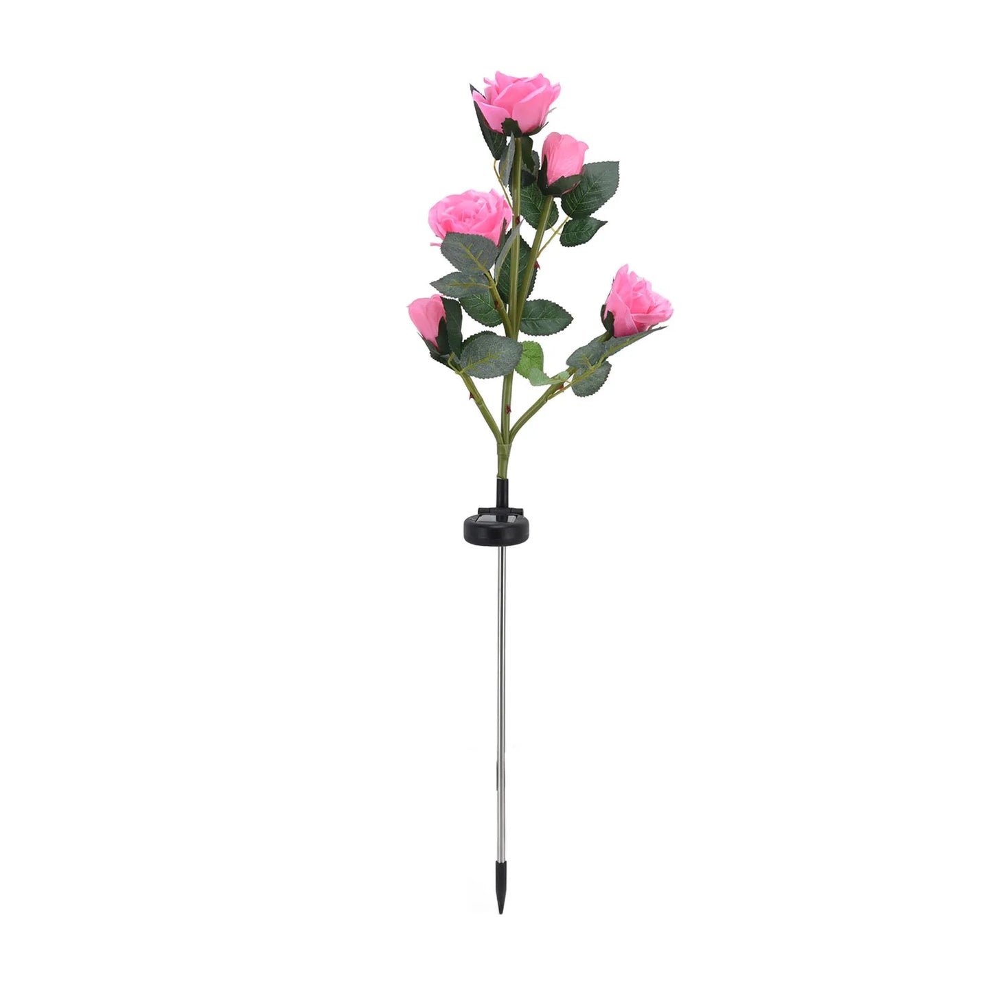 Solar Flower Lights Solar Flowers Intelligent Light Control Polysilicon Material Waterproof Function for Courtyard for Garden Peaceful Pleasures Health and Wellness pink