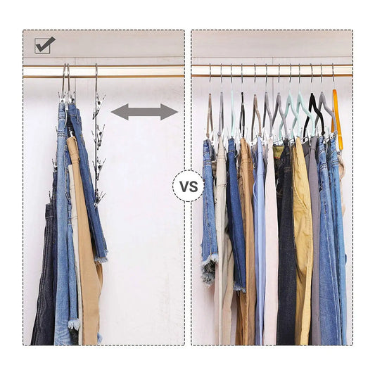 A36T-4 Tier Pants Hangers Metal Skirt Hangers With Clips,Trouser Clips Hanger,For Slacks,Trousers,Jeans,Towels,2-Pack Black Peaceful Pleasures Health and Wellness SilverBlack