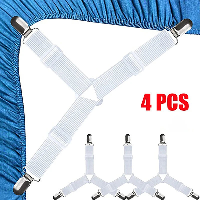 4-Pack Triangle Bed Sheet Holder Clips | Adjustable Mattress Grippers