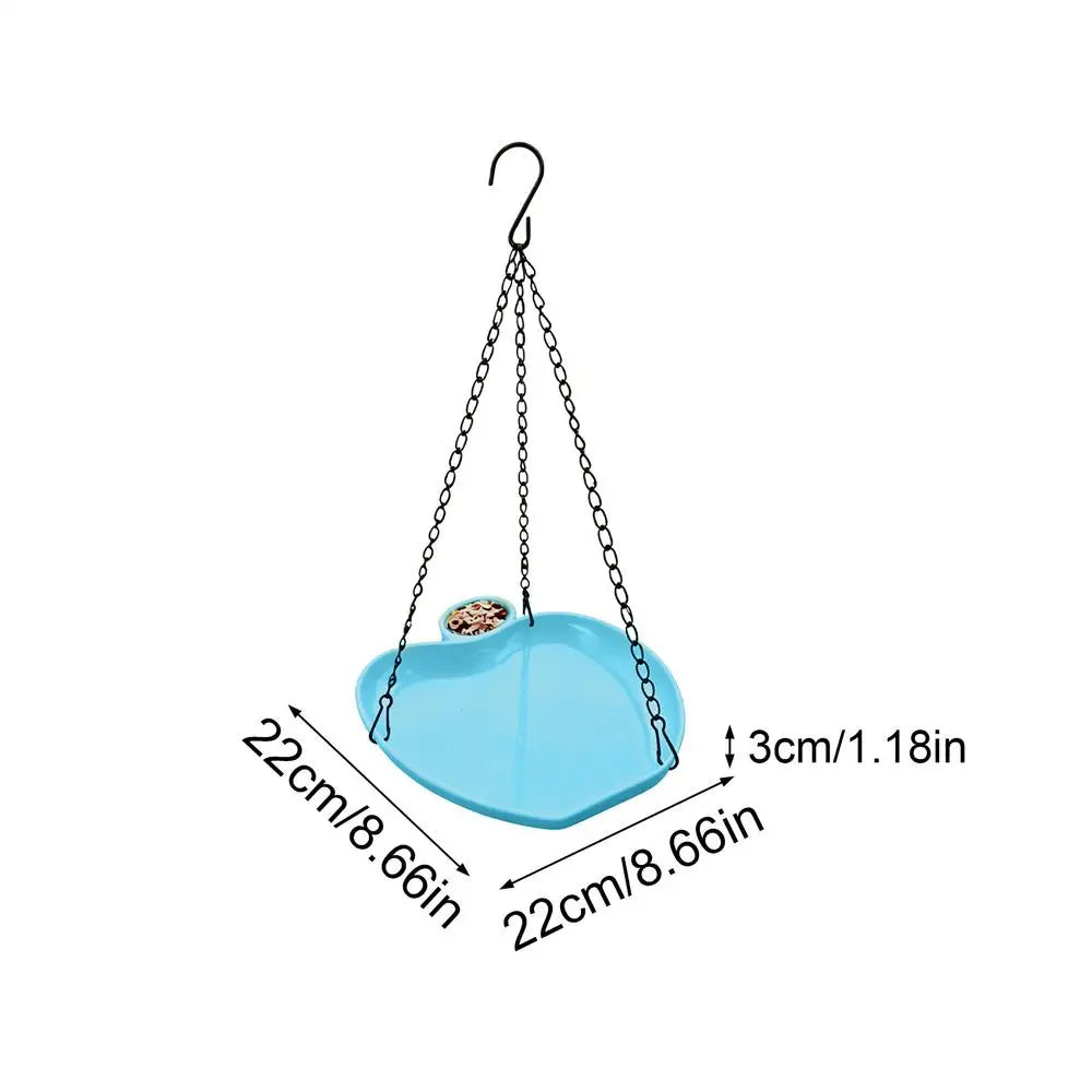 2-in-1 Hanging Bird Feeder & Bath Tray with Hook Chain