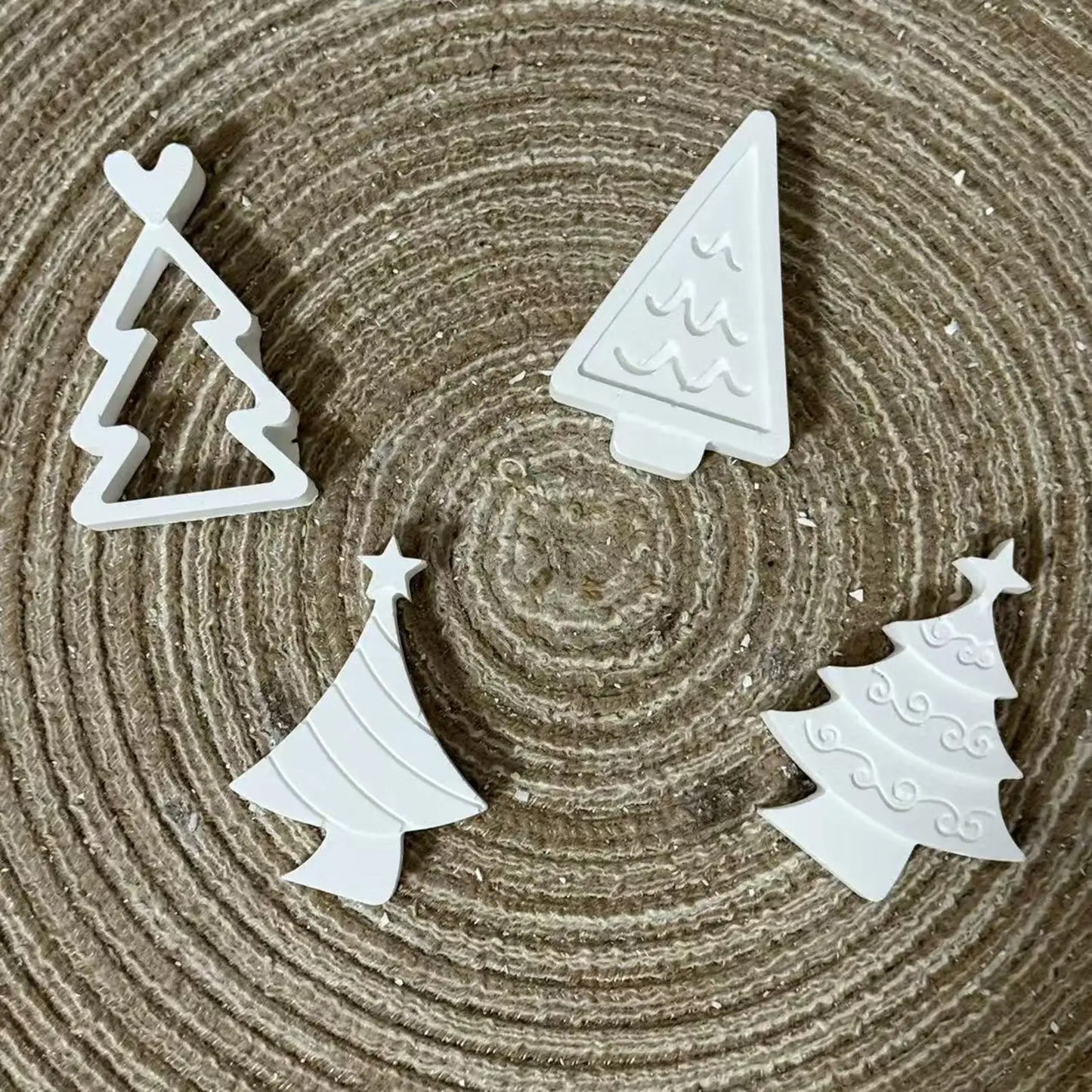 Christmas Tree Casting Mold 8-Grid Heat Resistant Ornament Crafts Mould Christmas Tree Resin Casting Molds For Festival Party Peaceful Pleasures Health and Wellness