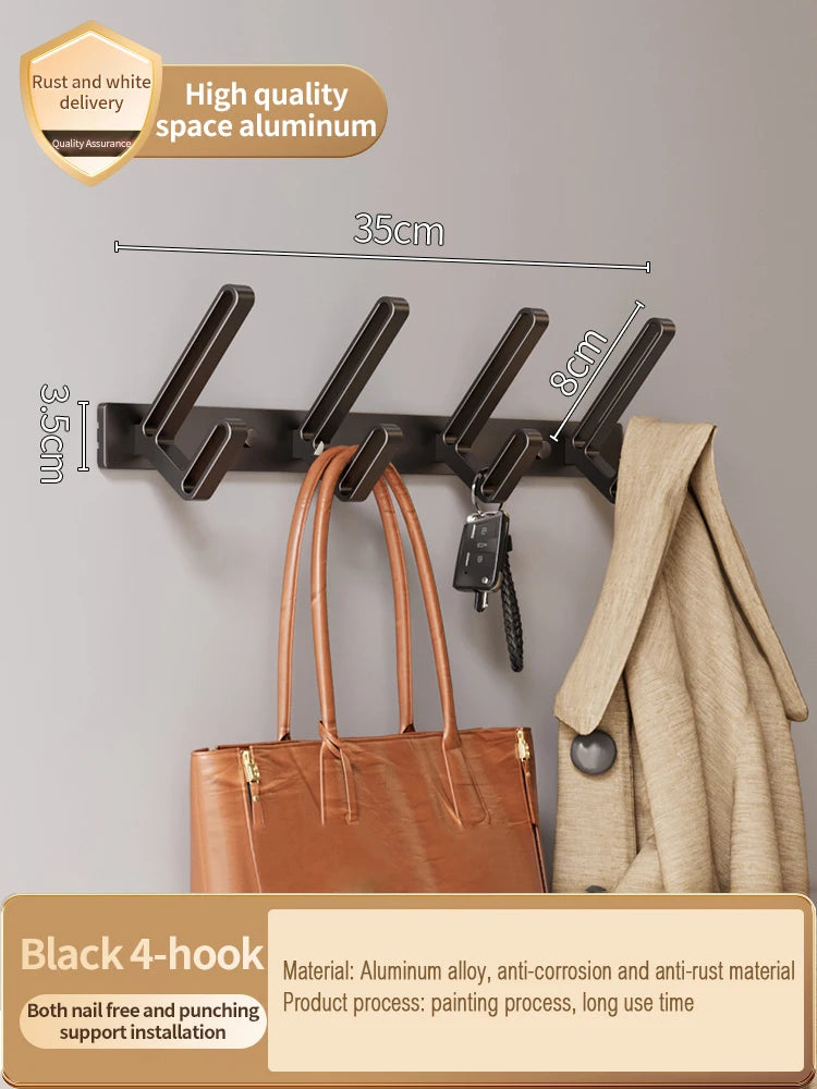 YUNJIEYA 6-Hook Aluminum Wall Hook | Robe & Door Hanger