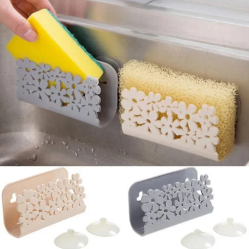 1Pc Dish Cloths Rack Suction Sponge Holder Clip Rag Storage Lid Rack Kitchen Tool Send Two Transparent Suction Cups Peaceful Pleasures Health and Wellness