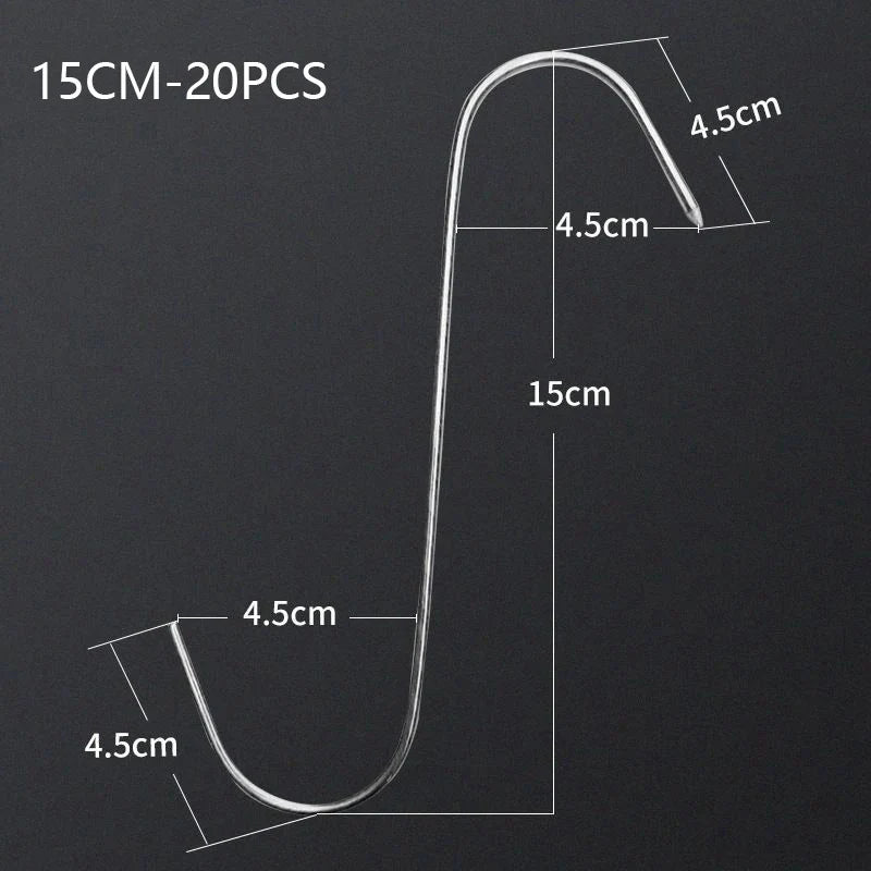 20-Pack Stainless Steel S-Hooks for Smoking, BBQ & Butchering