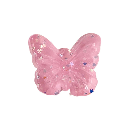 Maltose Squishy Toy Cute Mochi Anti Stress Fidget Toy Simulated Butterfly Shape Transparent Ball Quick-rebound Decompression Toy Peaceful Pleasures Health and Wellness Pink One Size