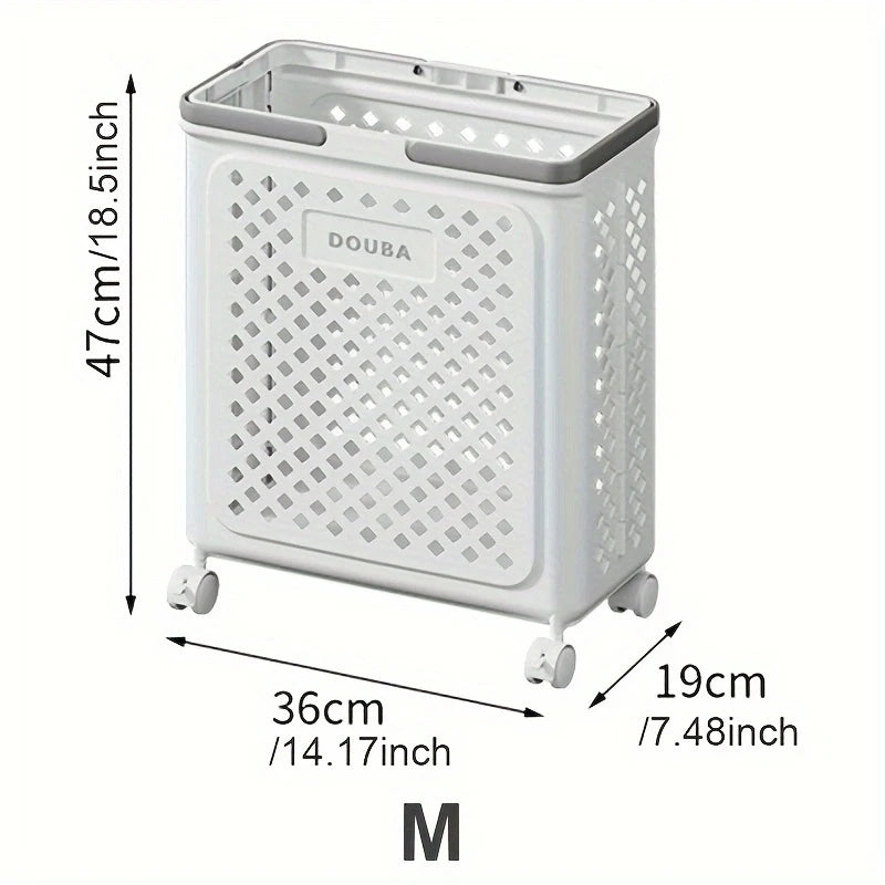 Foldable Storage Basket with Wheels & Handles | Rolling Bin