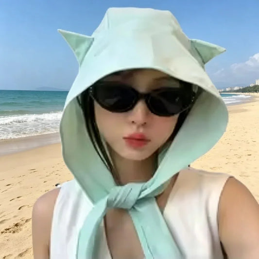 Pastel Devil Hood Sun Hat | UV Protection Quick-Dry Summer Hat Sun Hat Peaceful Pleasures Health and Wellness