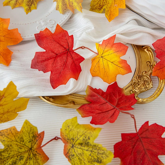 Silk Maple Leaf Artificial Flowers | Wreath & Seasonal Décor Artificial Silk Leaves Peaceful Pleasures Health and Wellness