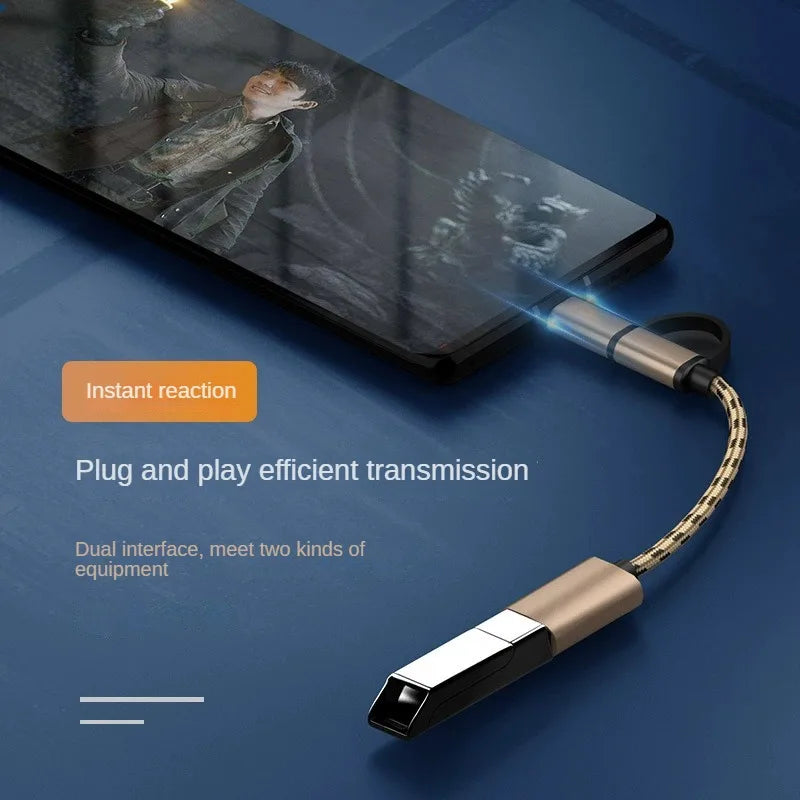 （Color random ）2in1 USB 3.0 OTG Adapter Cable Fast Transfer Braided Cord For Samsung MateBook U Disk Tablet PC Card Reader Peaceful Pleasures Health and Wellness