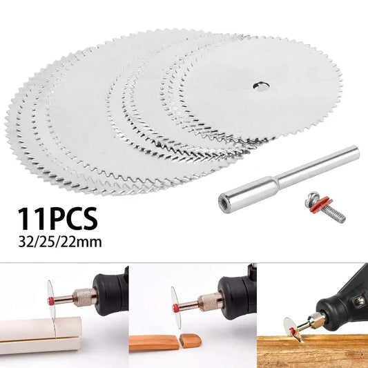 11-Piece Mini Circular Saw Blade Set for Rotary Tools Rotary Saw Blade Set Peaceful Pleasures Health and Wellness