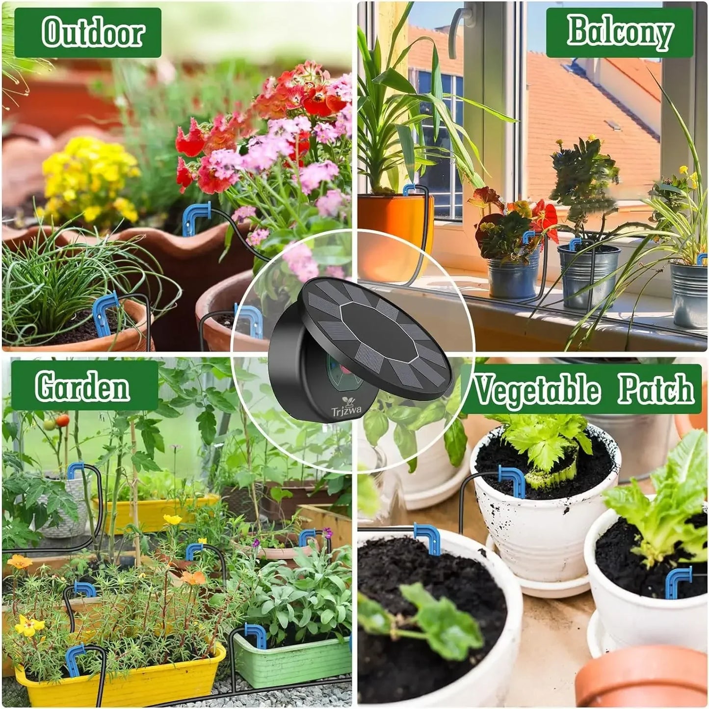 Solar Drip Irrigation Kit – Auto Garden Watering System 10m