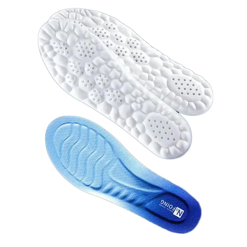 4D Latex Sport Insoles Super Soft High Elasticity Shoe Pads, Deodorant Cushion Arch Support Running Insoles Foot Insole Peaceful Pleasures Health and Wellness Blue 39-40
