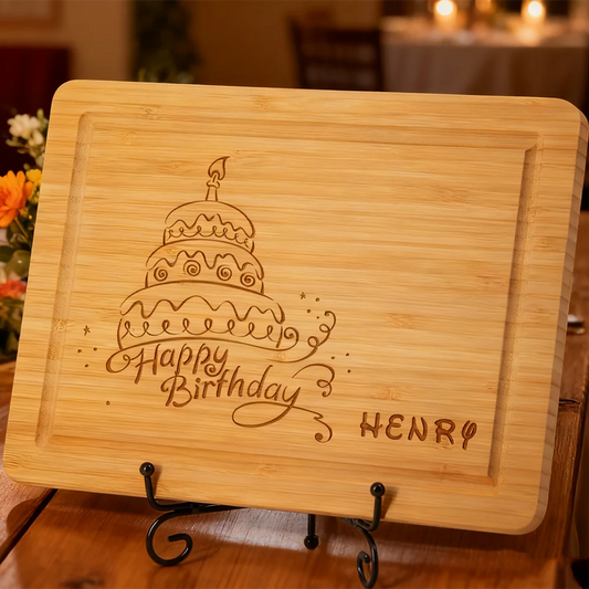 Custom Engraved Bamboo Cutting Board | Birthday & Gift Engraved Cutting Board Peaceful Pleasures Health and Wellness