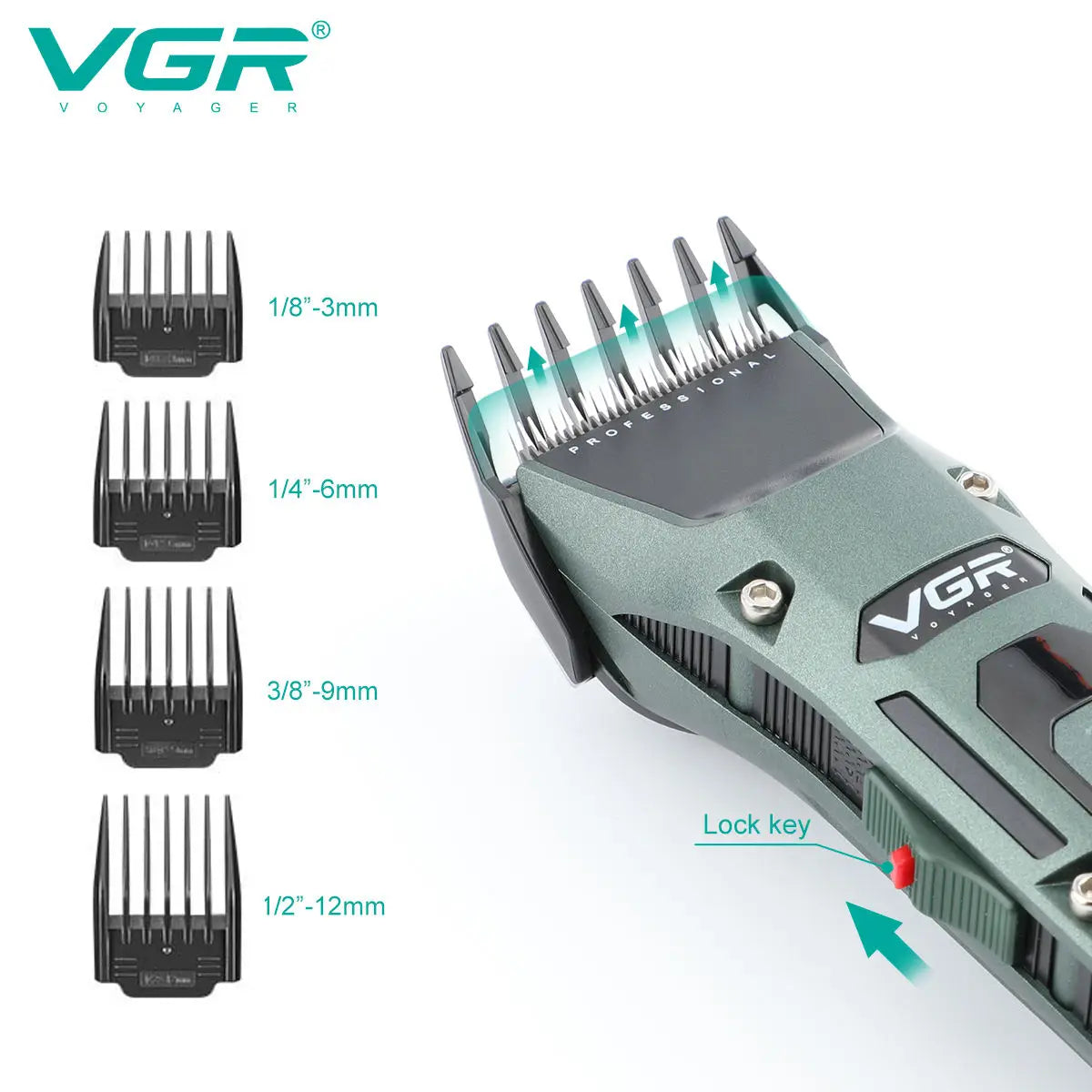 VGR V-696 New metal Popular Salon Barber Hair Cut Machine Professional Cordless Hair Trimmer Electric Hair Clippers for Men Peaceful Pleasures Health and Wellness