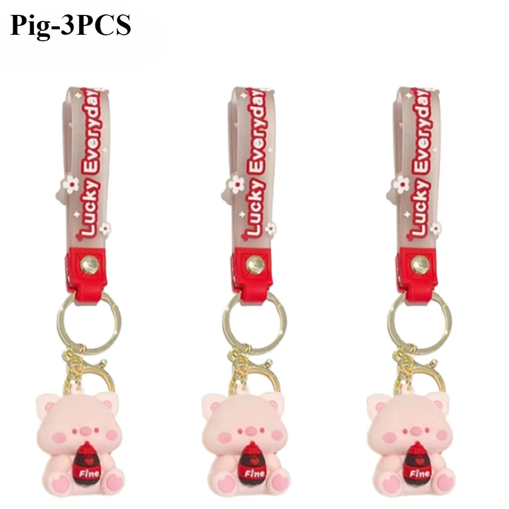 Luck Drinks PVC Cartoon Keychain | Cute Bag Charm & Gift