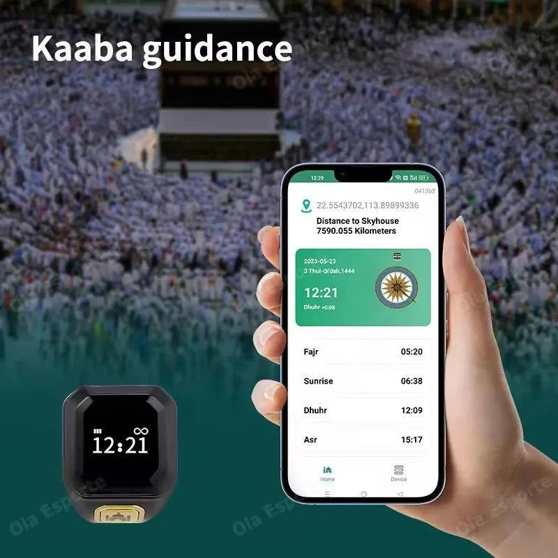 2026 New Smart Ring Men Women Prayer Reminder Tasbih counter Display Time 49 Inch HD Screen Bluetooth Life WaterProof Smartring Peaceful Pleasures Health and Wellness