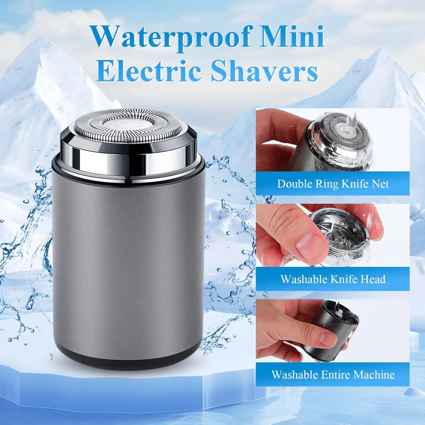 Mini Portable Electric Shaver USB Rechargeable Waterproof Men's