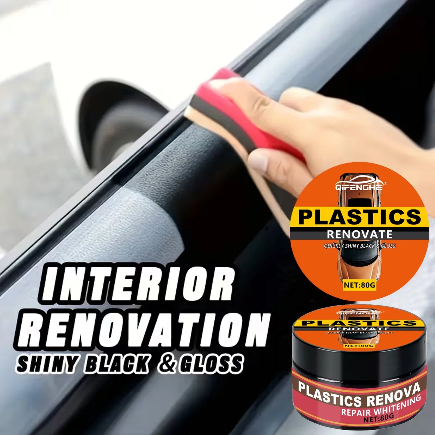 Car Plastic Restorer Cream – UV Protection & Black Trim Shine