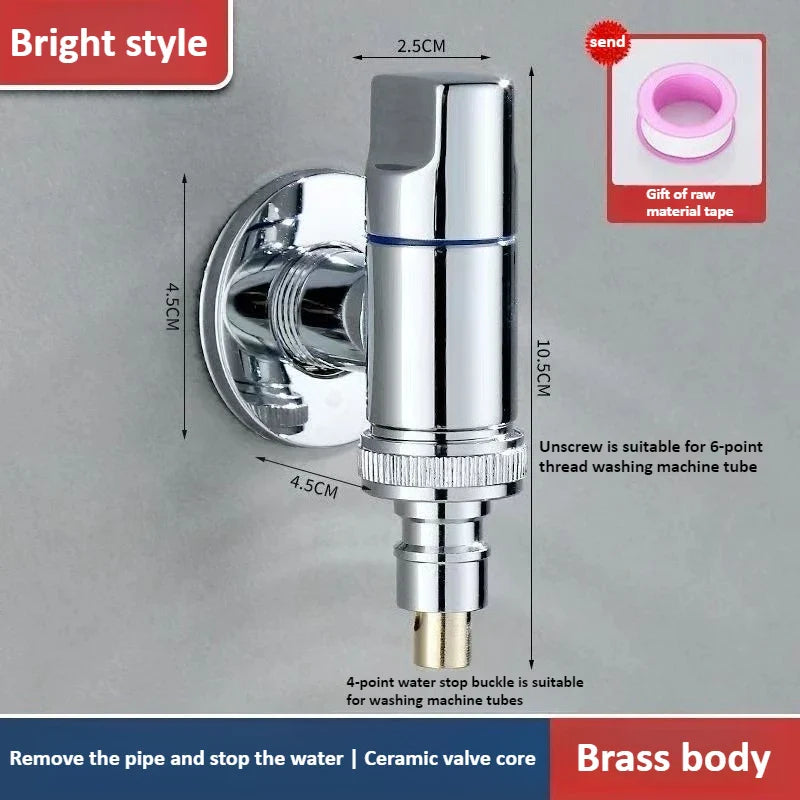 DN15/DN20 Brass Angle Stop Valve – Quick-Release Wall Mounted