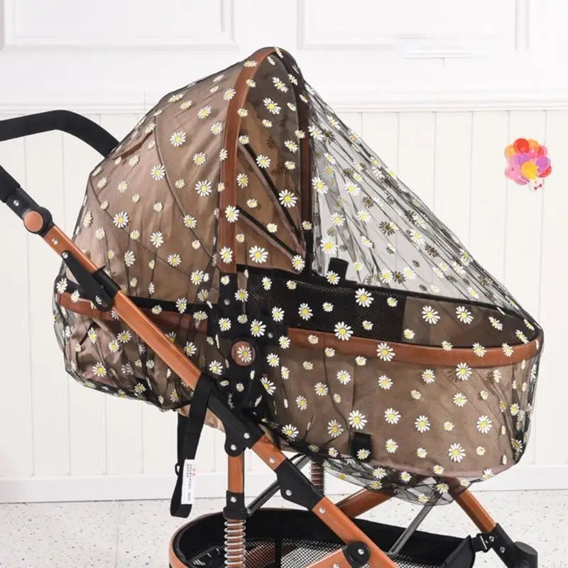 Baby Stroller Mosquito Net | Star & Flower Pattern, 160x130cm