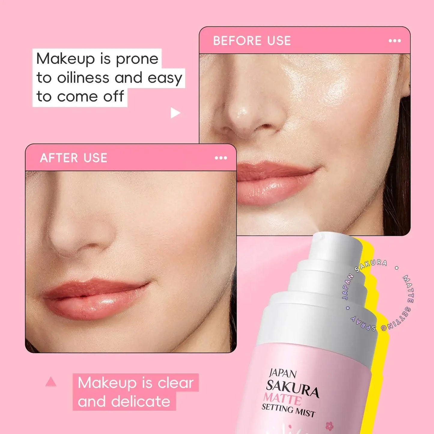 LAIKOU Sakura Matte Makeup Setting Spray Oil Control 80ml