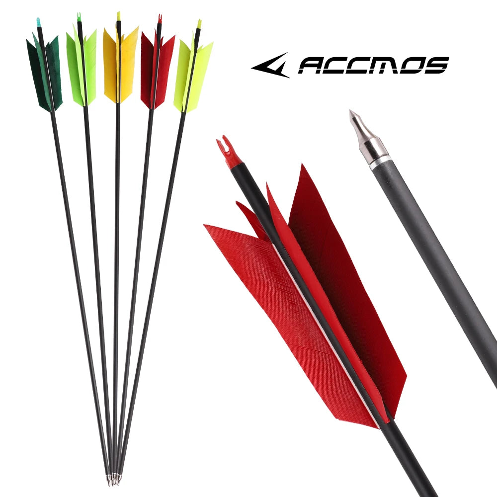 6 Archery Mix Carbon Arrows 4 Turkey Feather Arrow 30 Hunting Target
