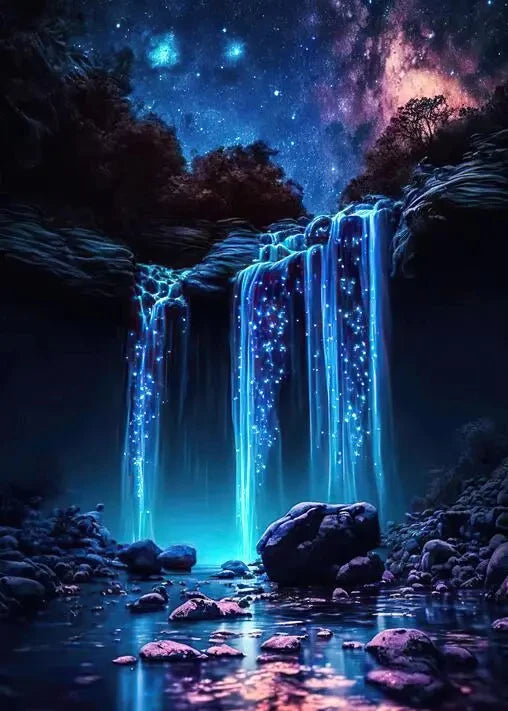 Flashing Magic Tree of Life Poster Galaxy Aurora Plant Canvas Art Natural Beauty Wall Painting for Living Room Home Decor Peaceful Pleasures Health and Wellness 10 40x50cm Unframed