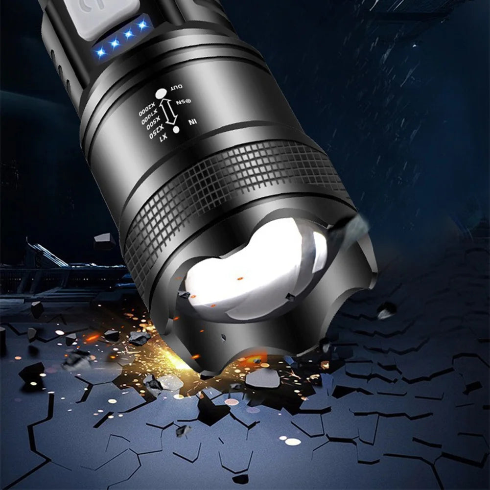 XHP50 LED Flashlight with Power Bank – Zoomable, 300LM, Type-C Peaceful Pleasures Health and Wellness
