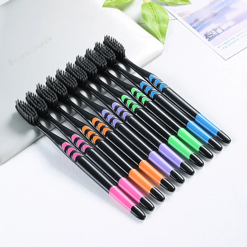 Bamboo Charcoal Soft Bristle Toothbrush | Adult Antibacterial