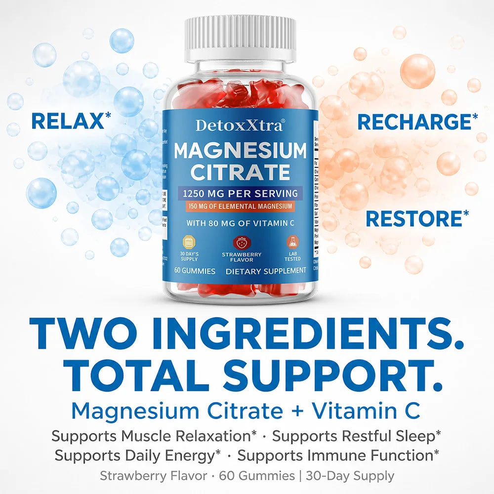 Magnesium Citrate Gummies for Stress Relief & Sleep Support Peaceful Pleasures Health and Wellness