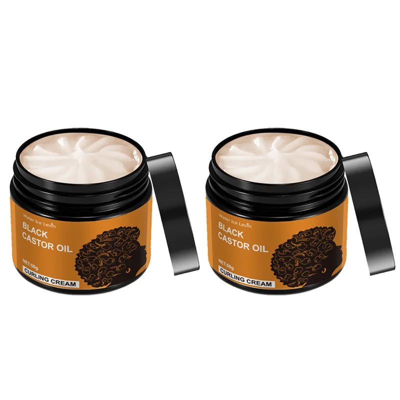 Black Castor Oil Curling Cream – Frizz-Free Curl Styler, All Types Curl Styling Cream Peaceful Pleasures Health and Wellness 2 Pieces