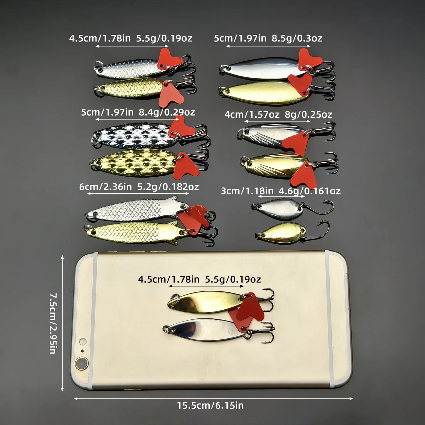 20pcs/Set Gold And Sliver Metal Jig Spoon Spinner Fishing Lure Wobbler Bait Set with Fishing Tackle Box Kit For Fishing Peaceful Pleasures Health and Wellness 20pcs 1set