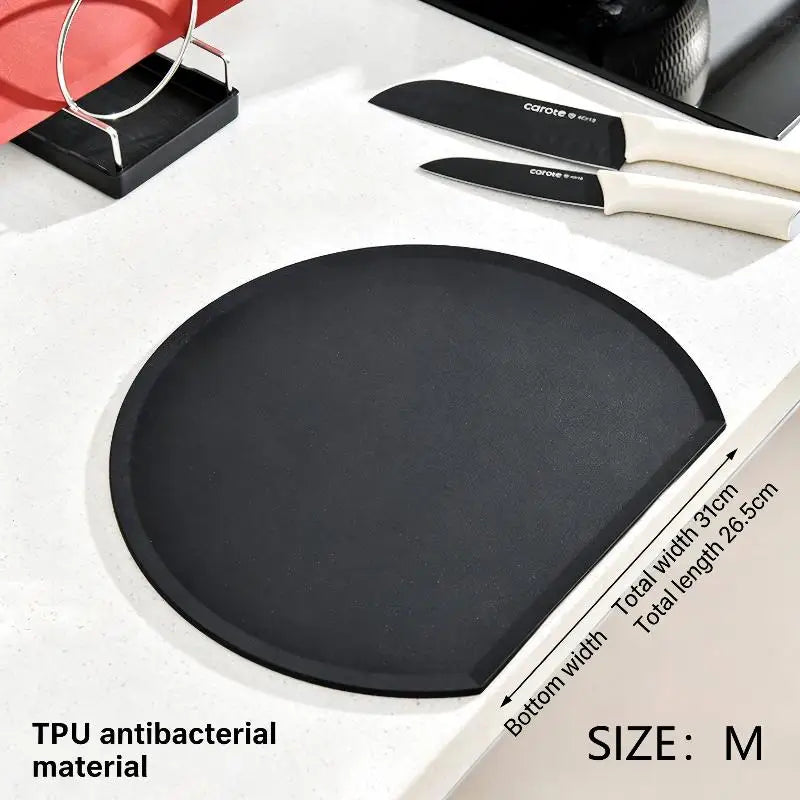 Thick TPU Silicone Cutting Board – Anti-Slip Semi-Circular Chop Pad Silicone Cutting Board Peaceful Pleasures Health and Wellness A