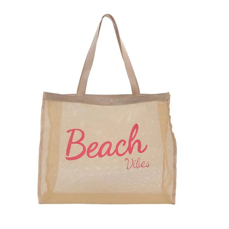 Women's Large Mesh Tote Bag – Beach, Pool, Gym & Travel