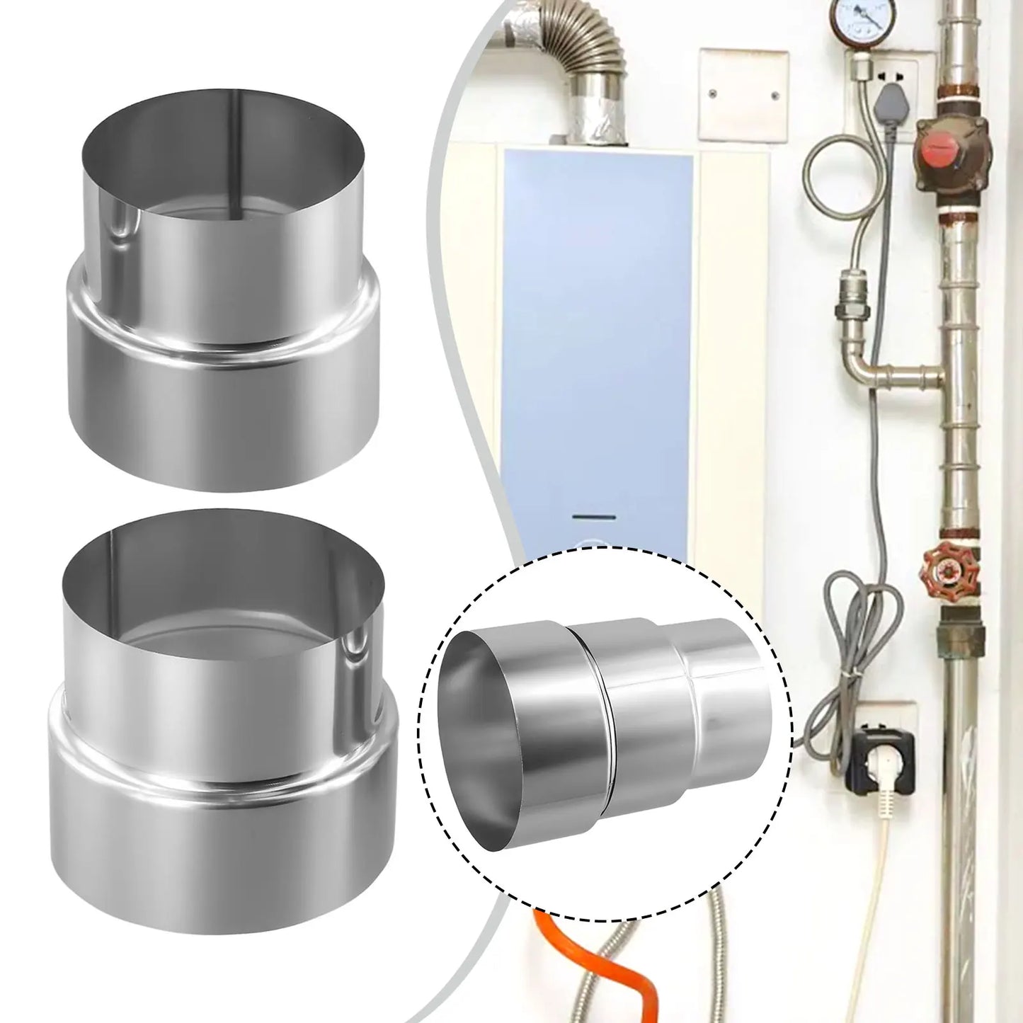 Stainless Steel Chimney Flue Pipe Reducer Adaptor | 18 Sizes