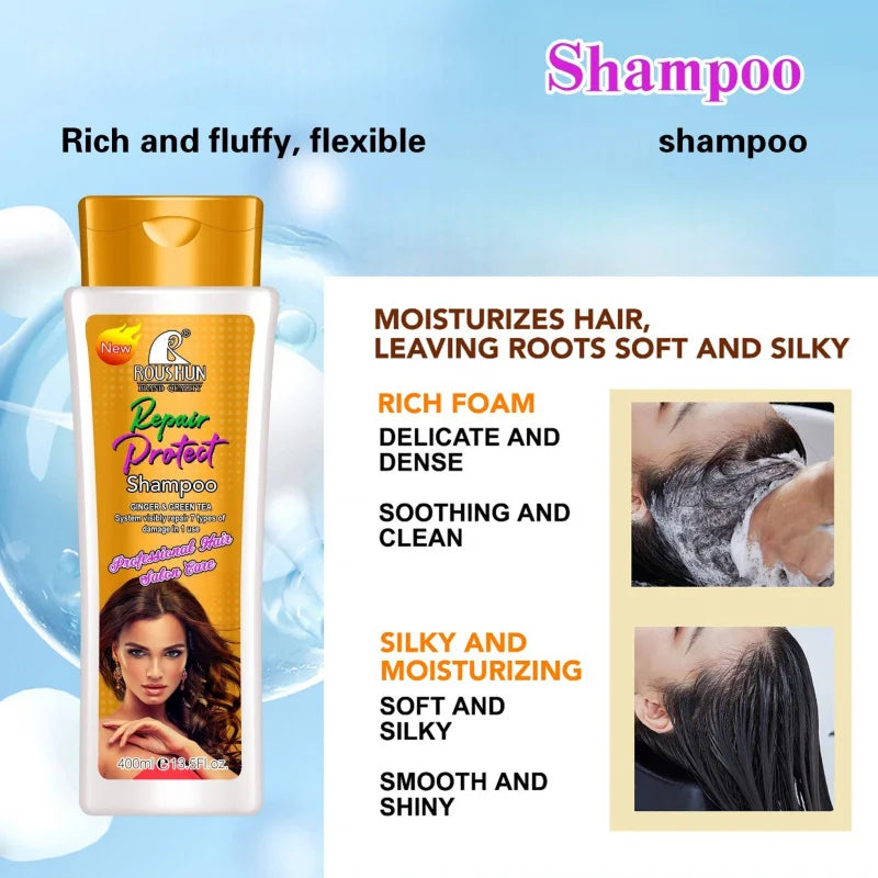 Ginger Shampoo + Coconut Conditioner set Scalp cleansing, hair nourishing, smooth and fragrant shampoo and conditioner set Peaceful Pleasures Health and Wellness