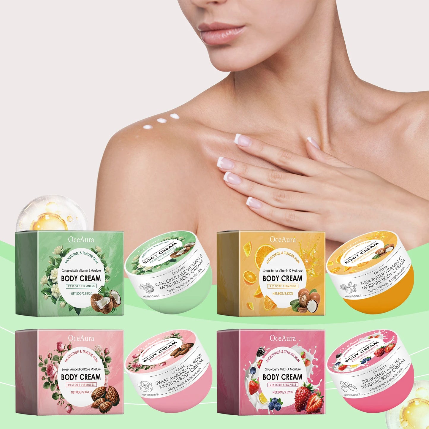 OCEAURA Vitamin C Body Cream – Deep Moisturizing, Anti-Chapping