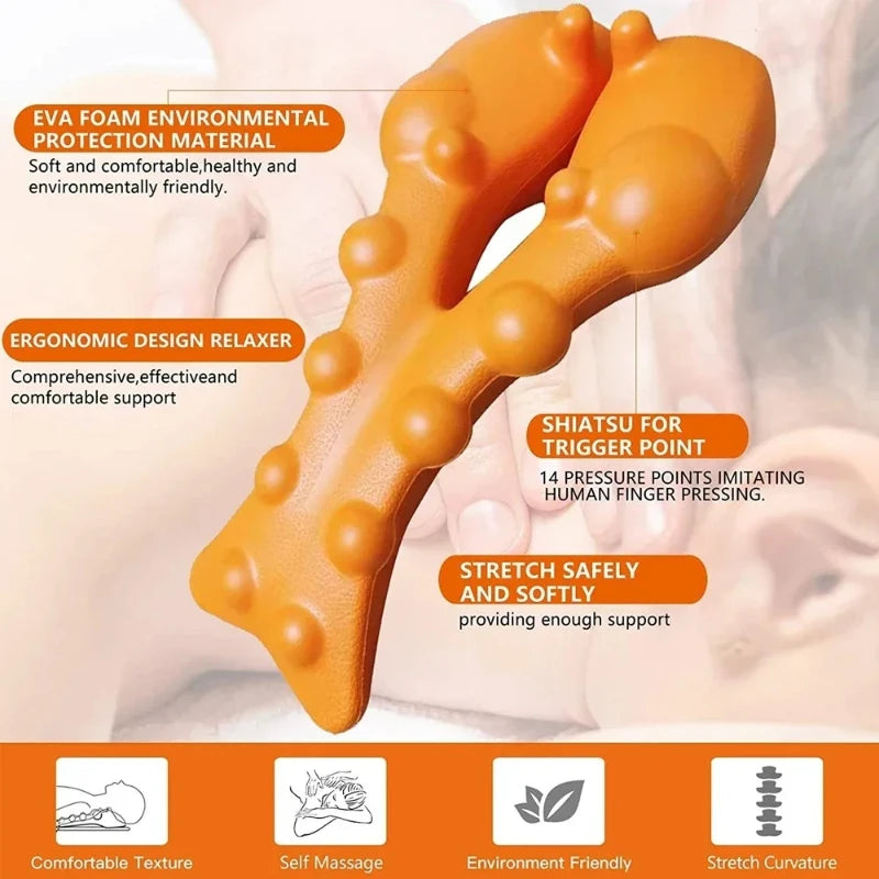 1pc Cervical Traction Device Neck Massager Cervical vertebra Shoulder Stretcher Trigger Point Massager Neck Acupressure Device Peaceful Pleasures Health and Wellness