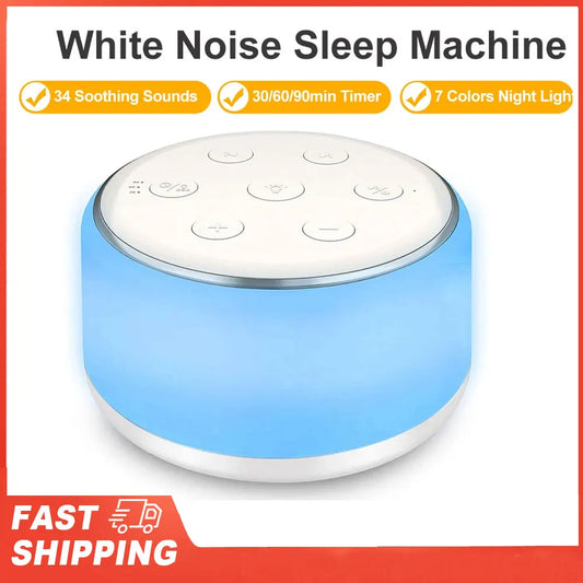 Desktop Sleep Sound Machine White Noise Baby Soother 7 Colors Night Peaceful Pleasures Health and Wellness