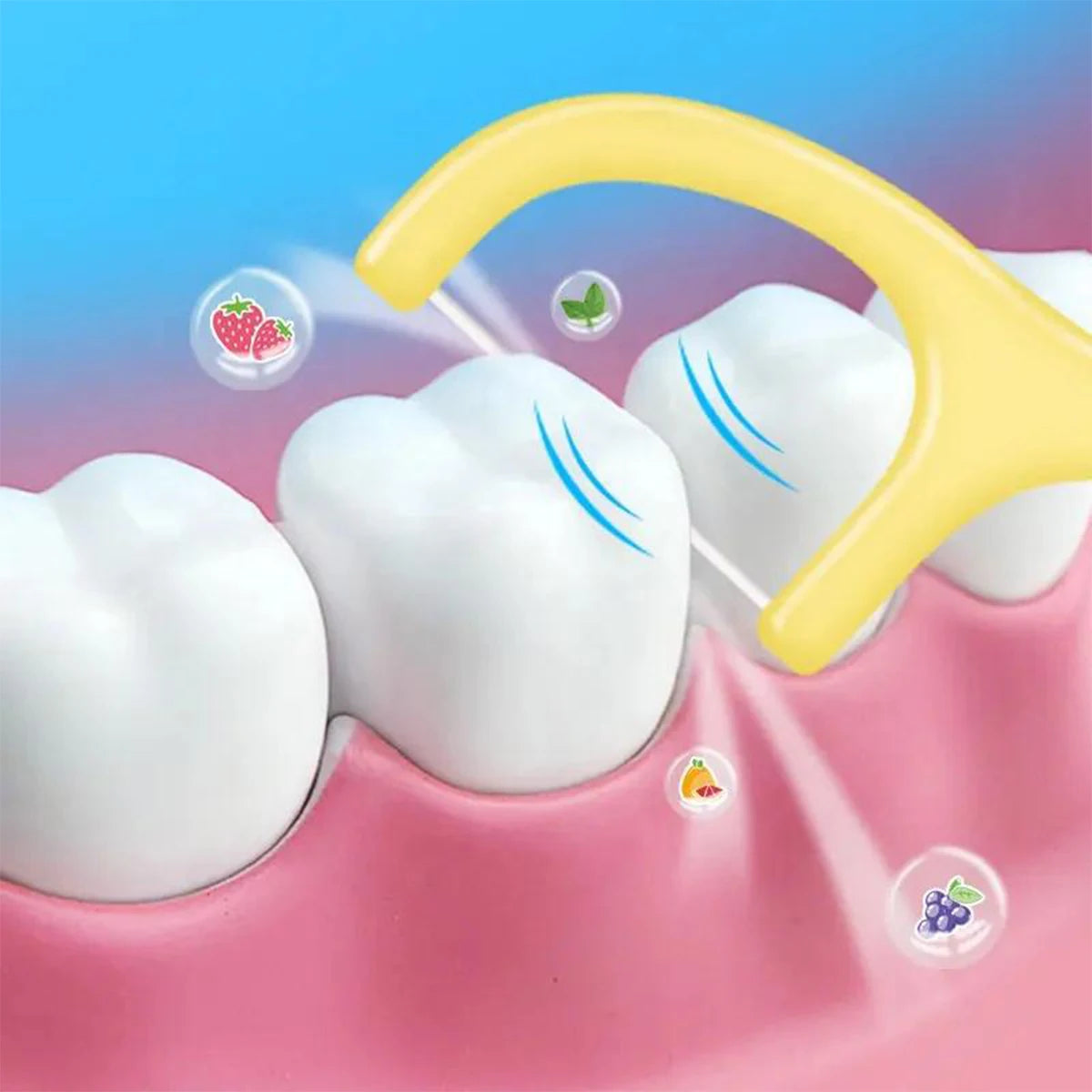 50pcs Floss Fruit Flavor Box Floss Dazzling Colorful Ultra Fine Floss Stick Tick Oral Cleaning Portable Floss Peaceful Pleasures Health and Wellness
