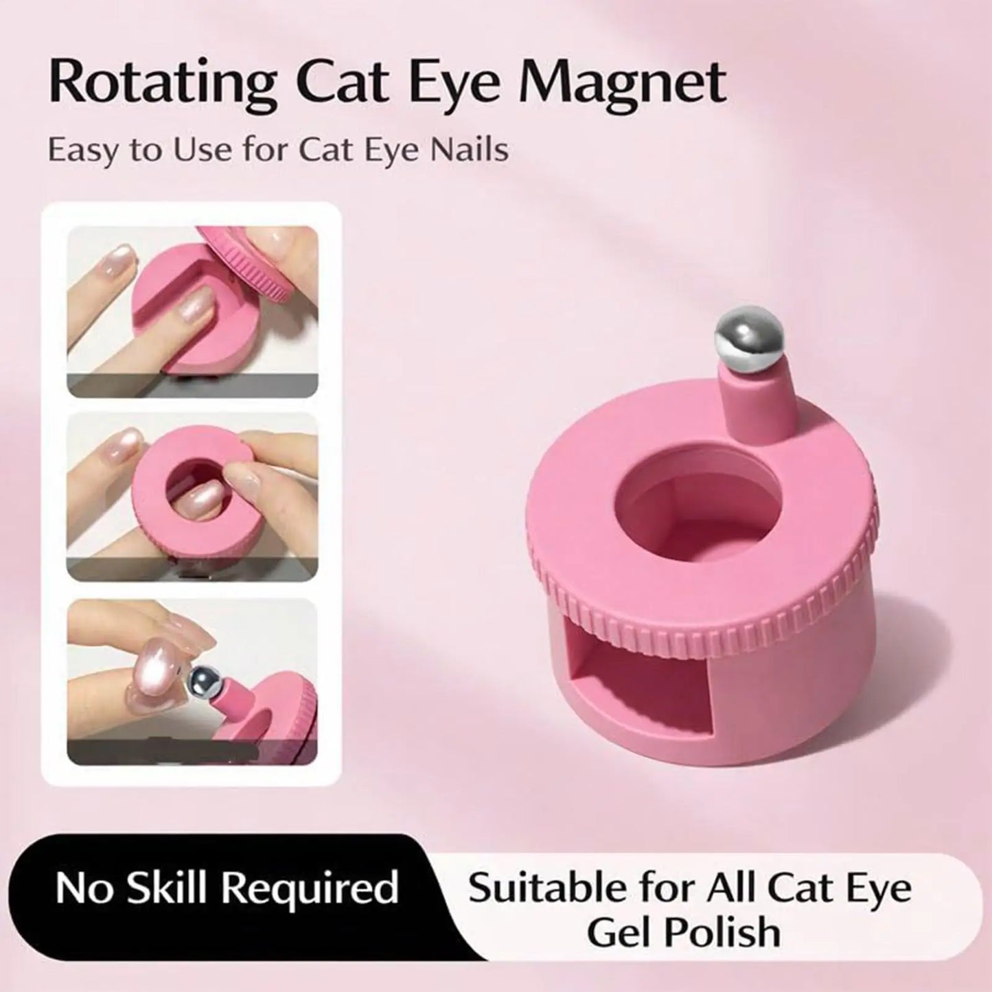 Rotating Cat Eye Nail Magnet Tool – Glass Bead Gel Effect