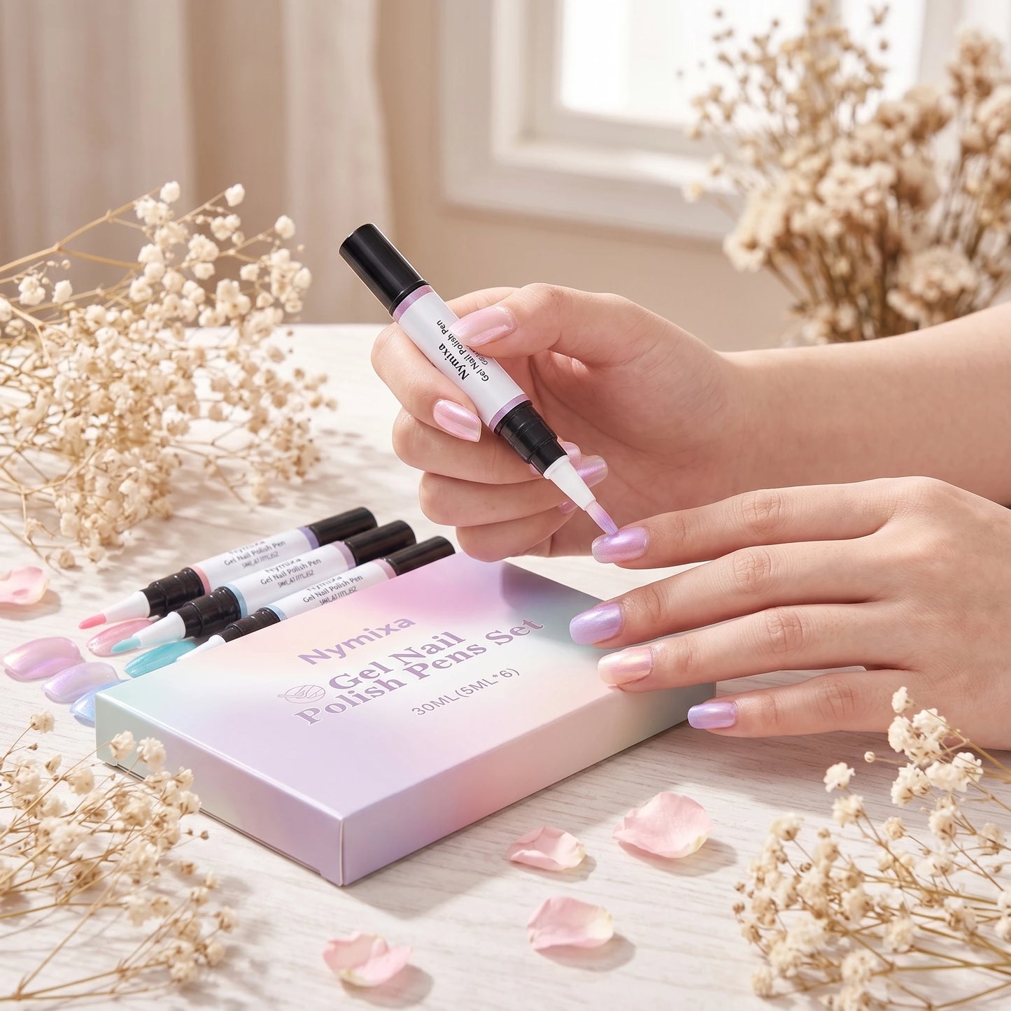 Macaron Color Nail Polish Pen Pearlescent High Pigment Easy Drawing Multi Pattern Creation Home Manicure Nail Gel Polish Pen Set Peaceful Pleasures Health and Wellness