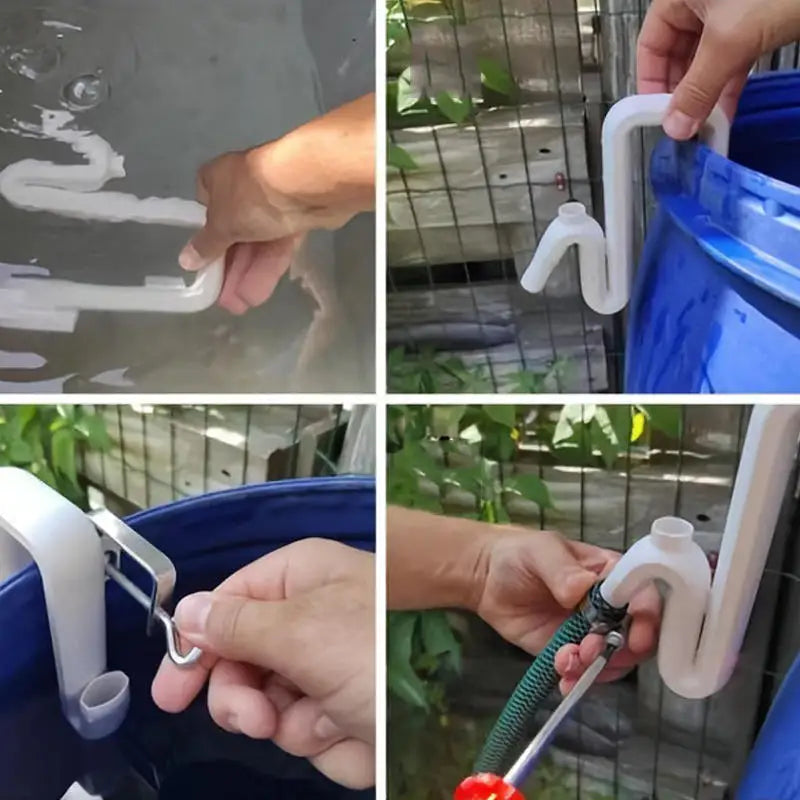Automatic Siphon Hose for Water Transfer No Drill Overflow Pipe to Drain Rain Barrel Pool Fast Self-Starting Drain Fill Tool Peaceful Pleasures Health and Wellness