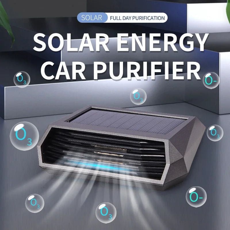 Solar Car Air Purifier Ozone Generator Car Intelligently Sterilizing Deodorizing And Removing Odors Ozone Sterilizer Hepa Filter Peaceful Pleasures Health and Wellness