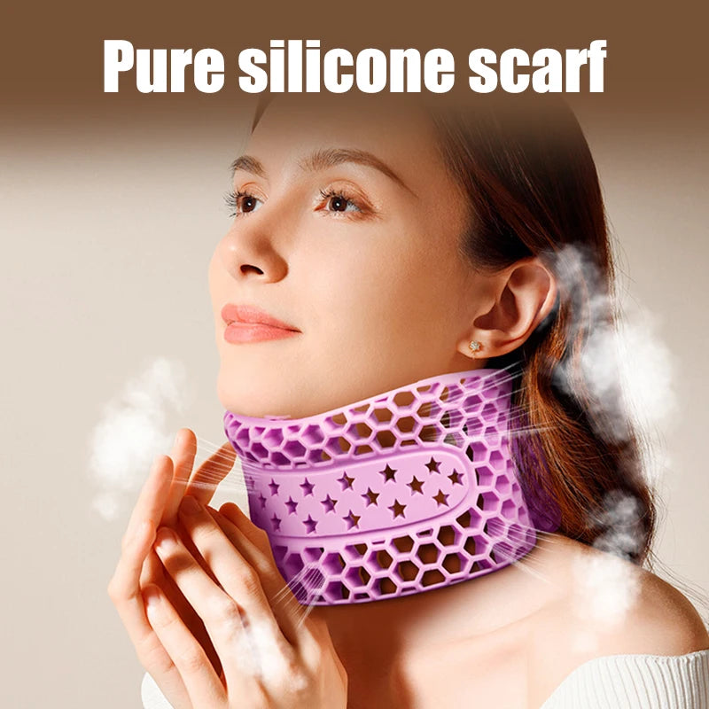 Soft Silicone Breathable Neck Brace Anti Bowing Scarf Neck Support Adjustable Braces For Home School Office Travel Peaceful Pleasures Health and Wellness