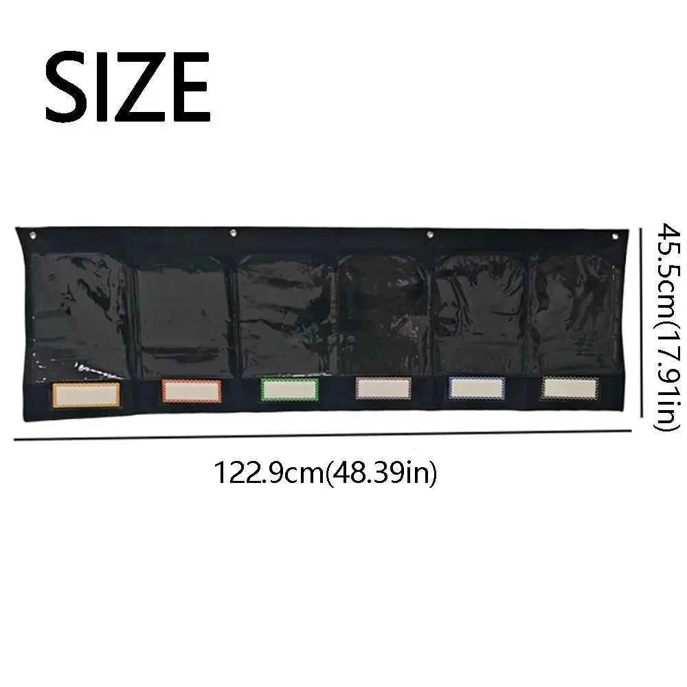 Wall Pocket Chart 6 Clear Pockets – Homework & Class Organizer