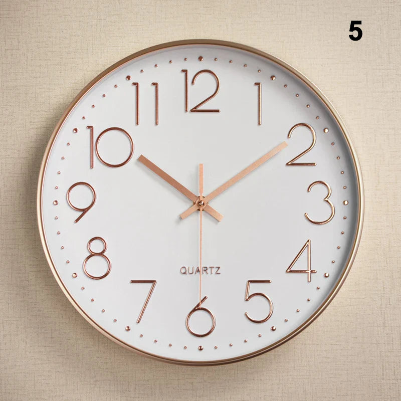 Silent Round Wall Clock | Modern Quartz Home & Office Decor