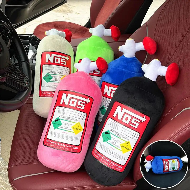 NOS Bottle Car Neck Pillow – Plush Headrest Cushion Support