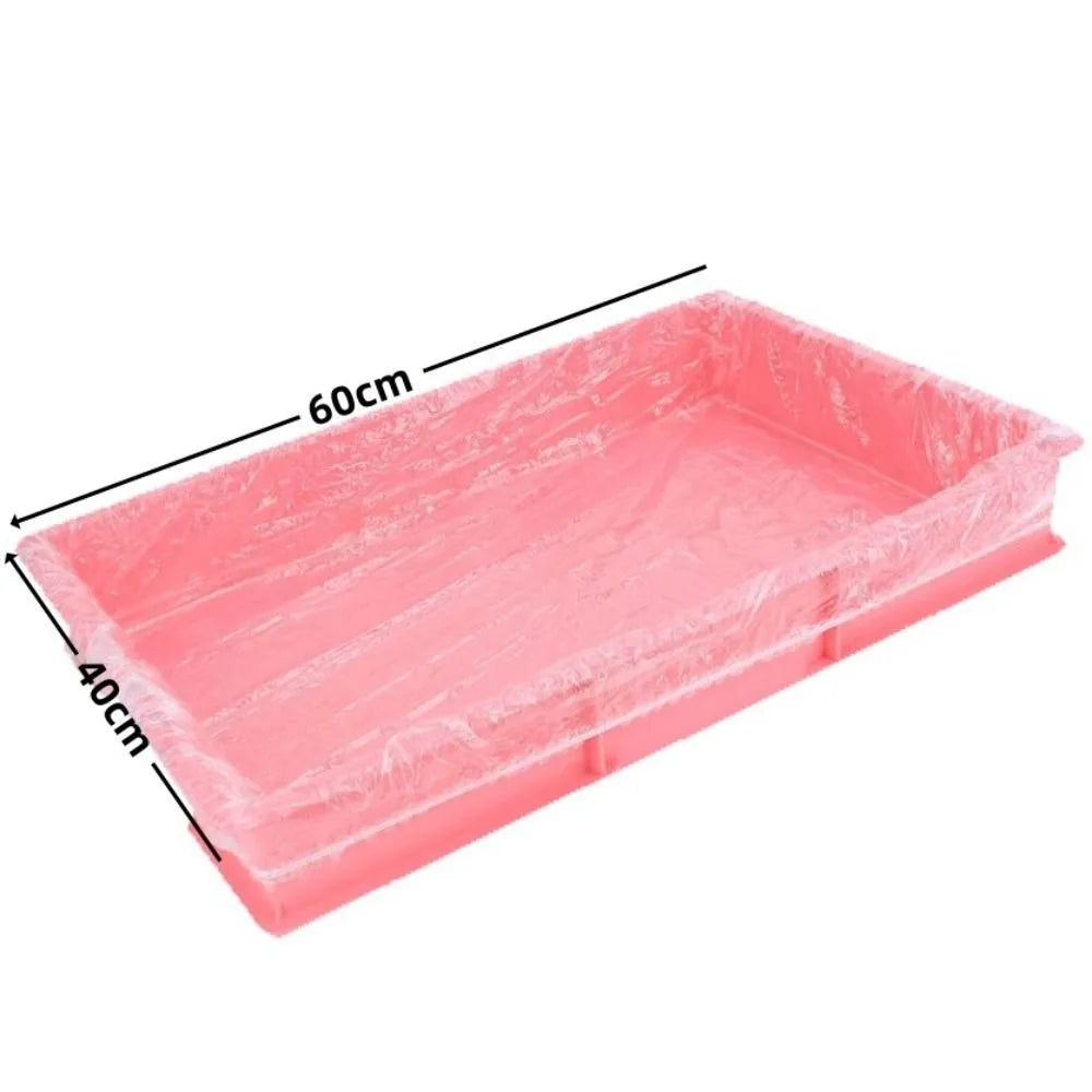 10-Pack Disposable Pet Cage Tray Covers | Elastic Transparent Fit
