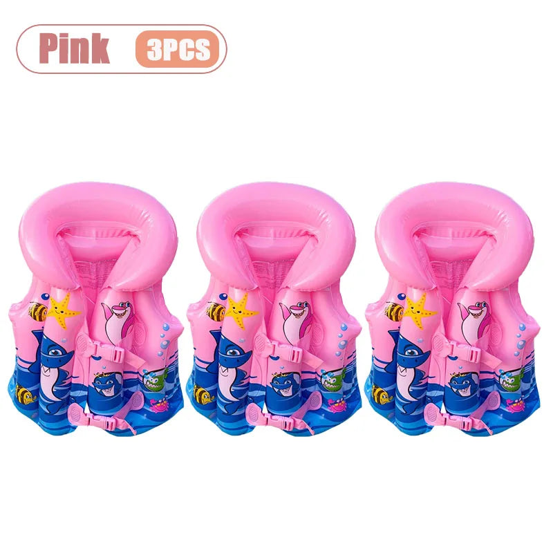 Kids Inflatable Swim Vest Toddler Life Jacket Buoyancy Aid PVC